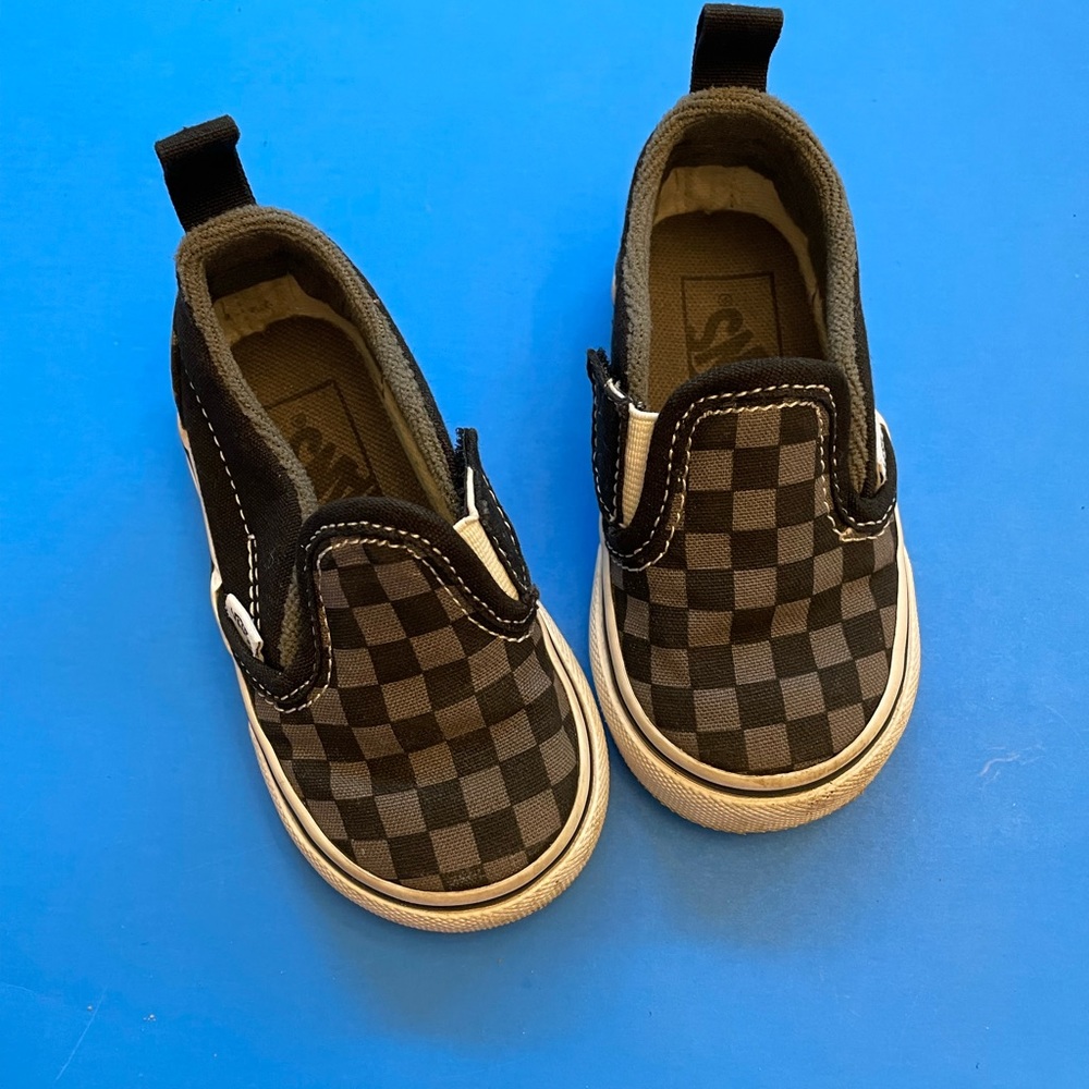 Vans toddler checkerboard slip on, size 4.5